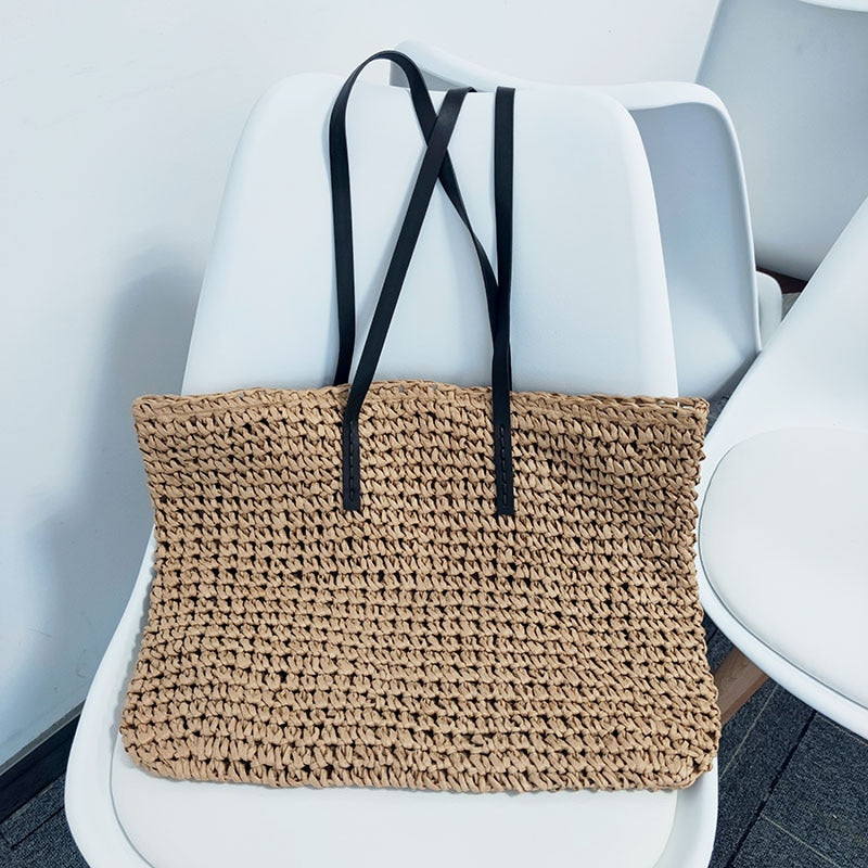 Woven Straw Boho Tote