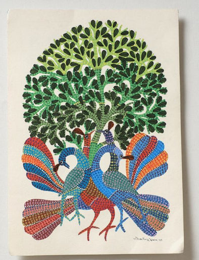 Original Gond Folk Art Painting by Gariba Singh Tekam (16 x 11 in)