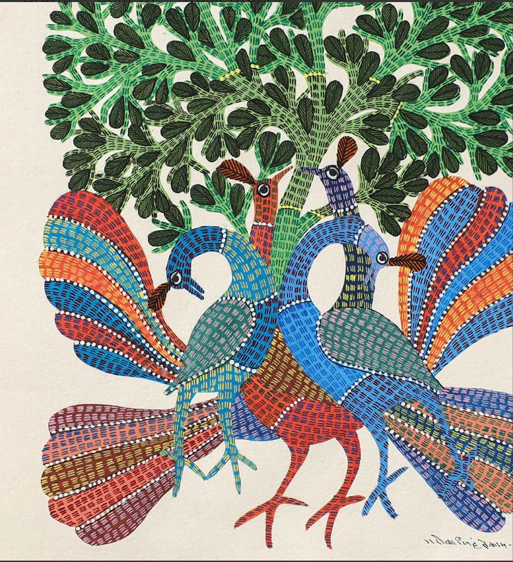 Original Gond Folk Art Painting by Gariba Singh Tekam (16 x 11 in ...