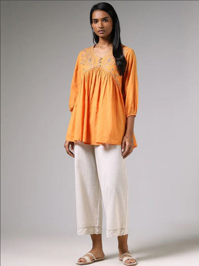 Utsa Zari Embroidered Gathered Tunic