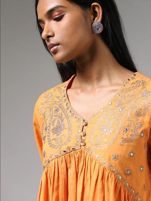 Utsa Zari Embroidered Gathered Tunic