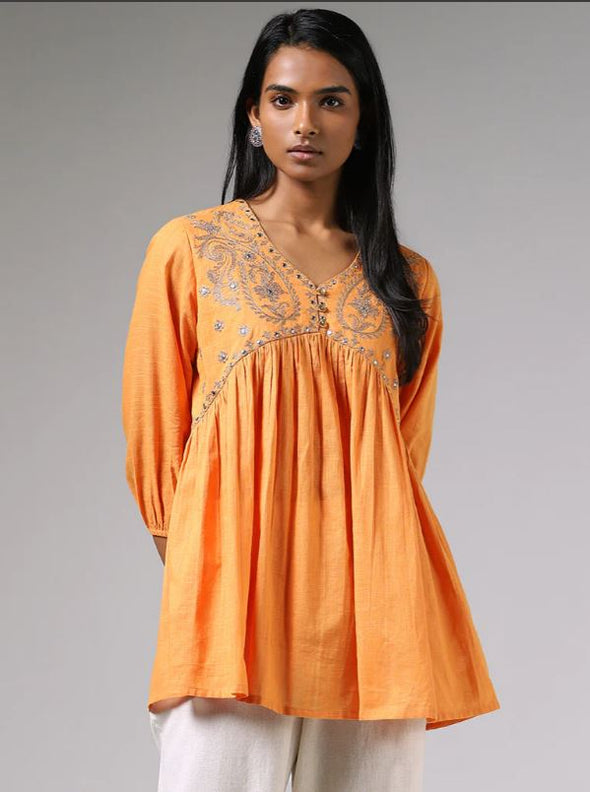 Utsa Zari Embroidered Gathered Tunic