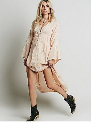 Statement Embroidered Cotton Tunic Styled Dress