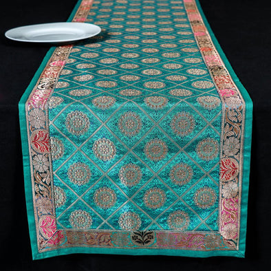 Benarasi Silk Table Runners hand woven by Maqbul Hasan Crafts