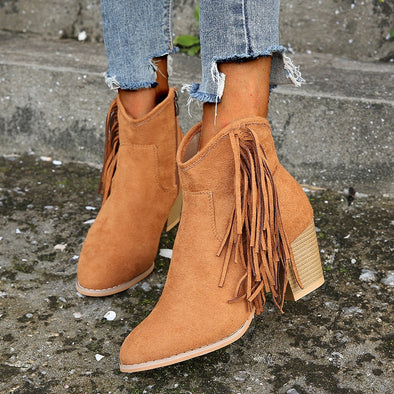 Bohemian Boho styled Ethnic Tassel & Fringe Bootie