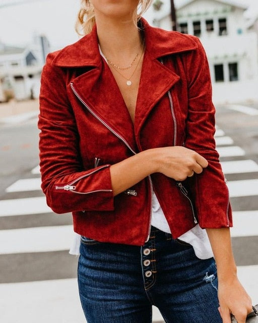 Short Velvet/Suede Style Vegan Jacket