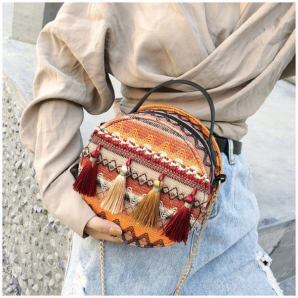 Cross Body Tassel Tote Messenger