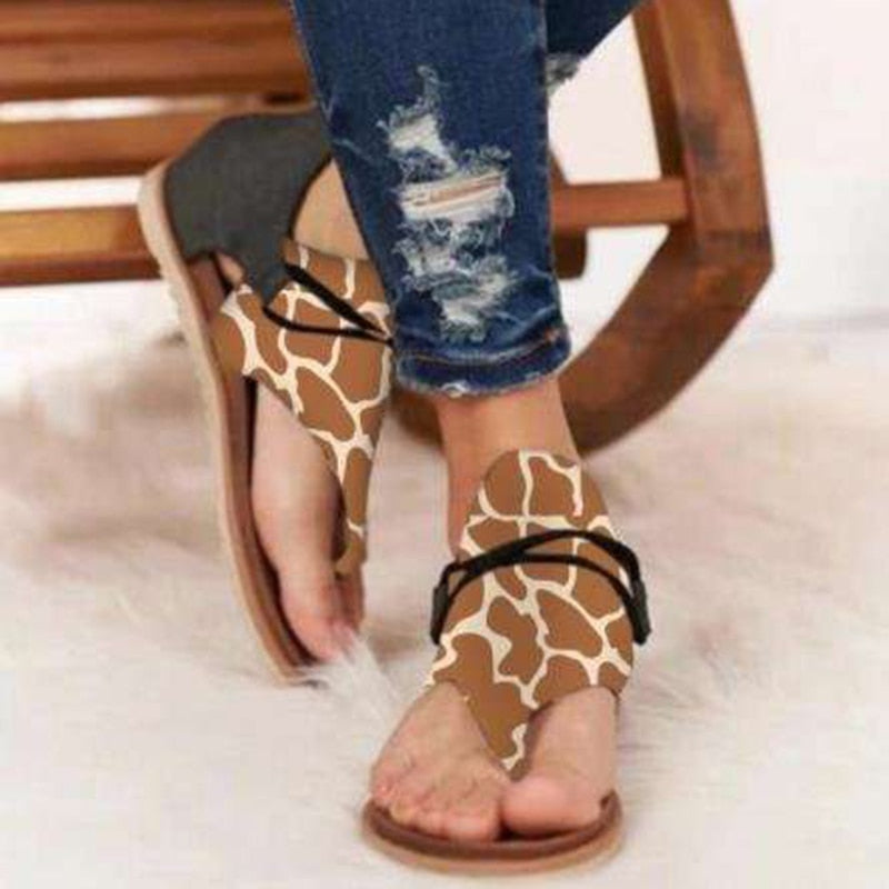 Leopard print thong online sandals