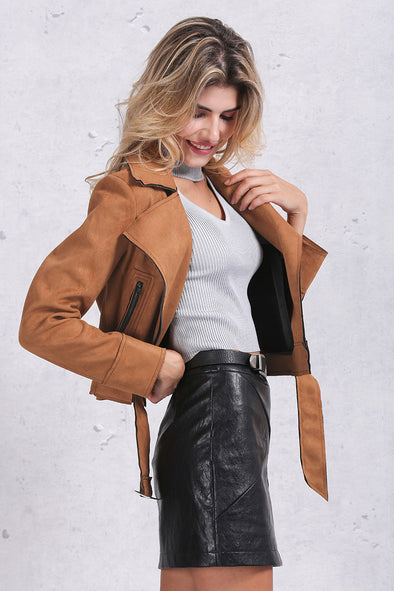 Suede Moto Jacket