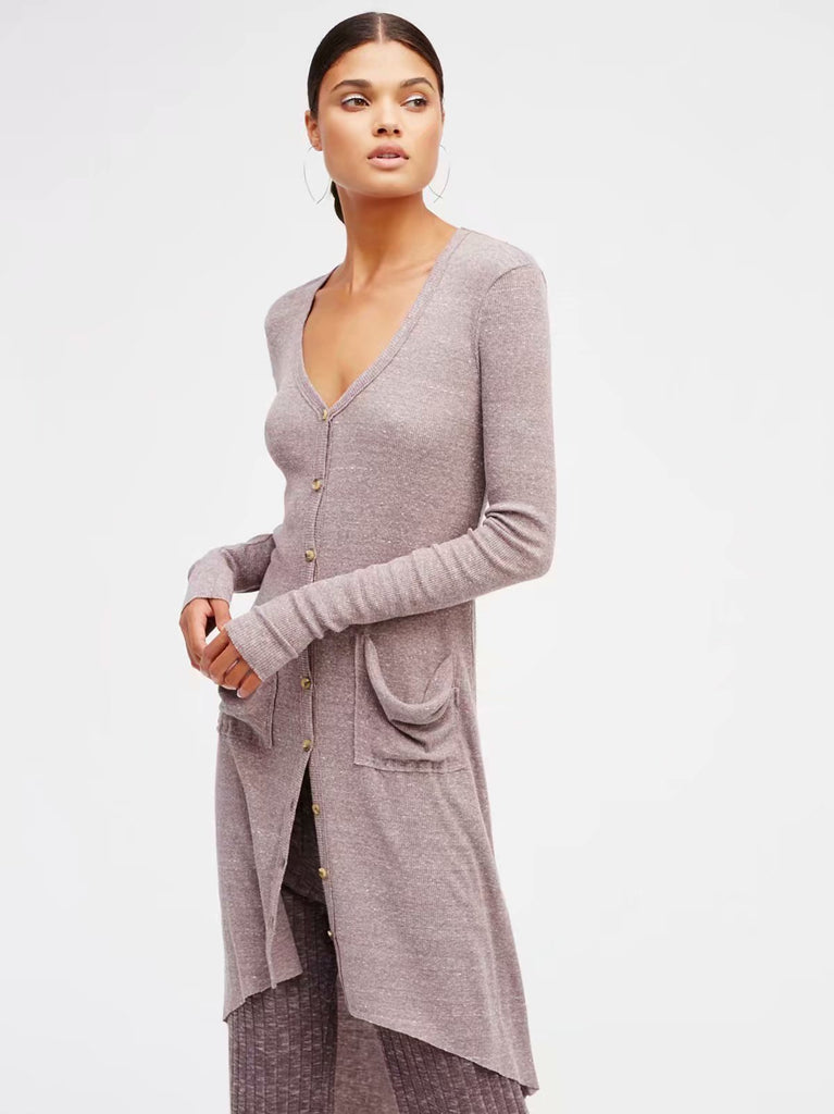 Free people ribbed 2024 up maxi cardigan