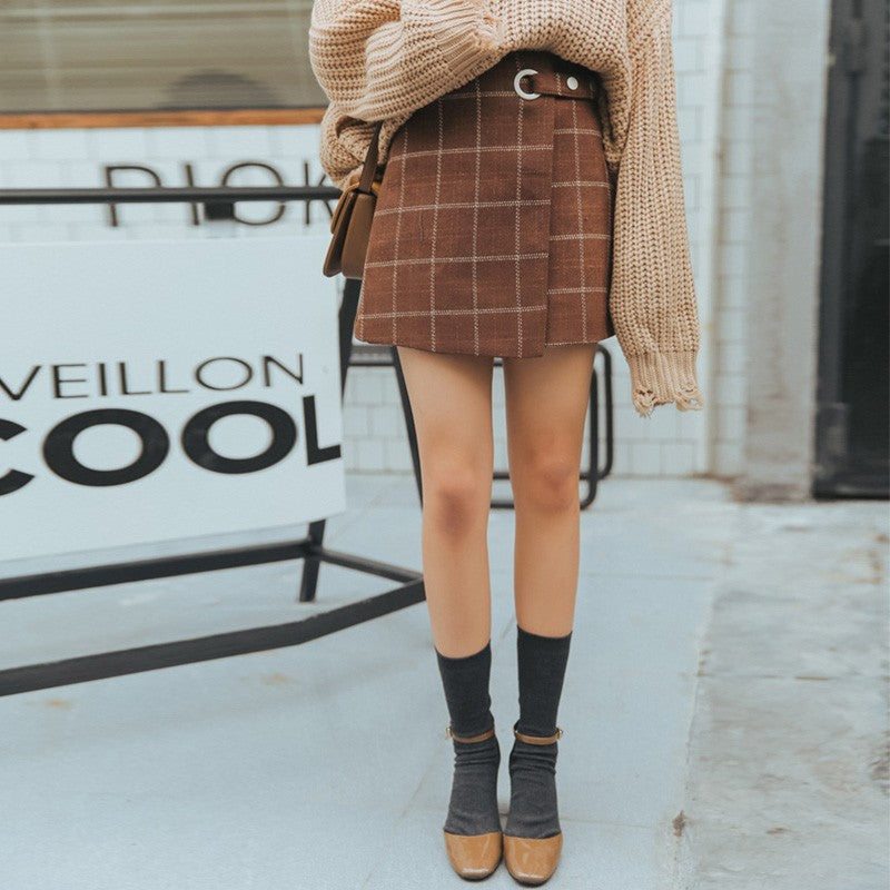 High waisted plaid skirt sale 2019